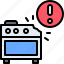 stove, broken, warning, electronics, shop, kitchen, cooking 