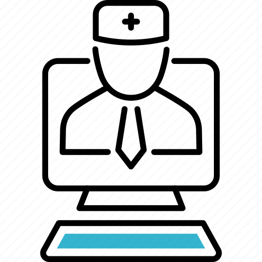 Doctor, person, computer, medicine, online icon - Download on Iconfinder