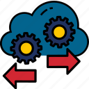 cloud, server, technology, cogwheel, gear