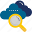 cloud, find, glass, magnifier, magnifying, search 