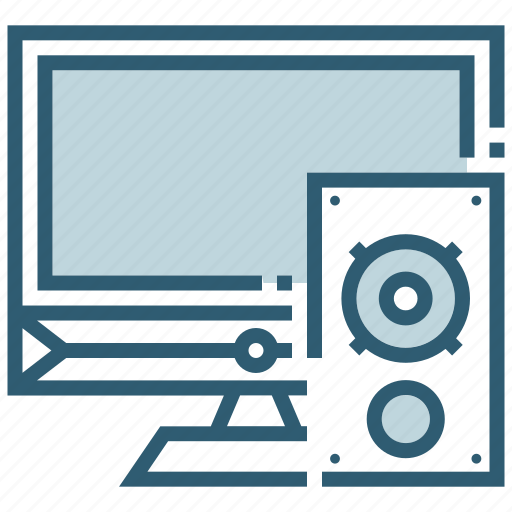 Computer, device, loudspeaker, monitor, music, technology icon - Download on Iconfinder