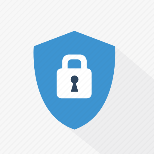 blue security technology lock password protection shield icon blue security technology lock password protection shield icon