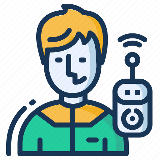 Boy, controller, drone, operator icon - Download on Iconfinder