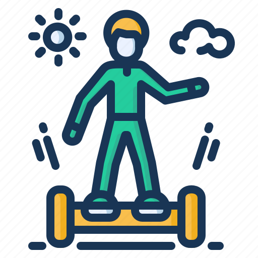 Boy, gyroscooter, riding, transportation icon - Download on Iconfinder