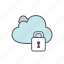 cloud, lock, password, safety, security, technology, web 