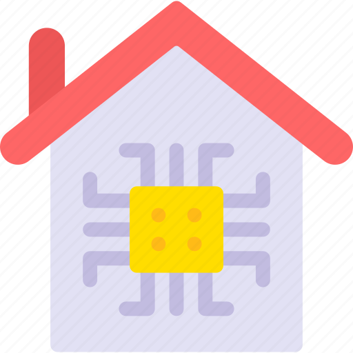 Smart, home, chip, technology, electronics, house icon - Download on Iconfinder