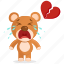 broken, sticker, teddy 
