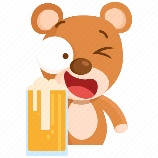 Beer, drink, emoji, emoticon, smiley, sticker, teddy icon - Download on Iconfinder