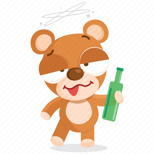 Drink, drunk, emoji, emoticon, smiley, sticker, teddy icon - Download on Iconfinder