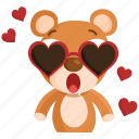 emoji, emoticon, in, love, smiley, sticker, teddy