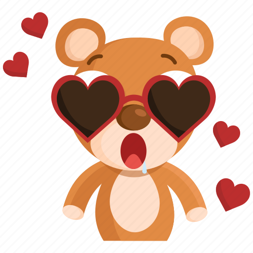 Emoji, emoticon, in, love, smiley, sticker, teddy icon - Download on Iconfinder