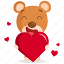 emoji, emoticon, love, romance, smiley, sticker, teddy