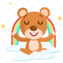 emoji, emoticon, meditation, rainbow, smiley, sticker, teddy