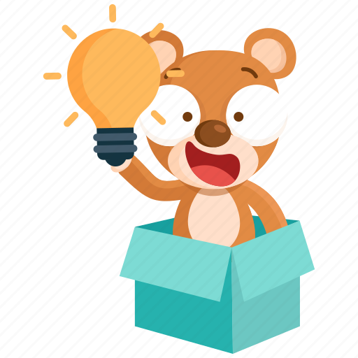Emoji, emoticon, idea, smiley, sticker, surprise, teddy icon - Download on Iconfinder