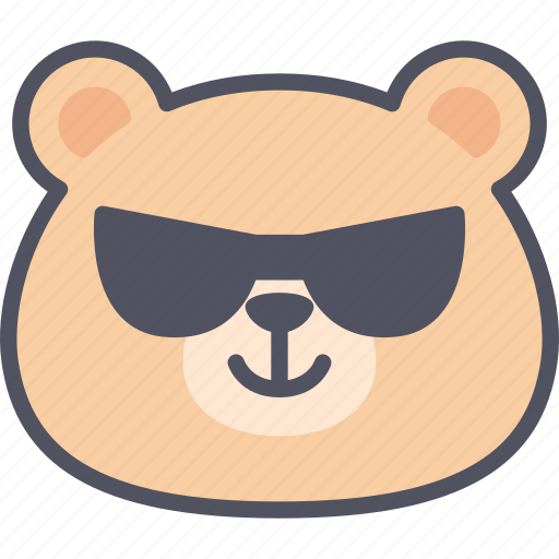 Cool, teddy, bear, emoji, emotion, expression, feeling icon - Download on Iconfinder