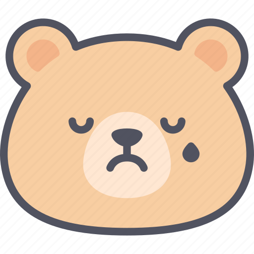 Cry, teddy, bear, emoticon, emoji, emotion, expression icon - Download on Iconfinder