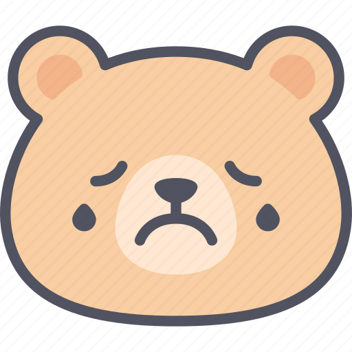 Cry, teddy, bear, emoticon, emoji, emotion, expression icon - Download on Iconfinder