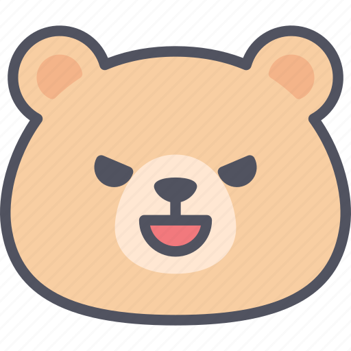 Evil, teddy, bear, emoticon, emoji, emotion, expression icon - Download on Iconfinder