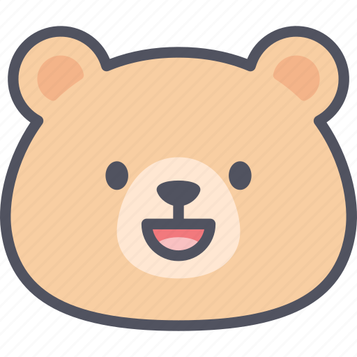 Laughing, teddy, bear, emoticon, emoji, emotion, expression icon - Download on Iconfinder