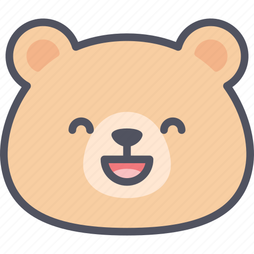 Laughing, teddy, bear, emoji, emotion, expression, feeling icon - Download on Iconfinder