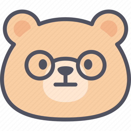 Nerd, teddy, bear, emoji, emotion, expression, feeling icon - Download on Iconfinder