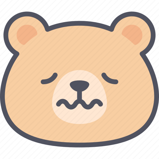 Nervous, teddy, bear, emoji, emotion, expression, feeling icon - Download on Iconfinder