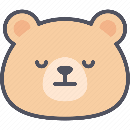 Neutral, teddy, bear, emoji, emotion, expression, feeling icon - Download on Iconfinder