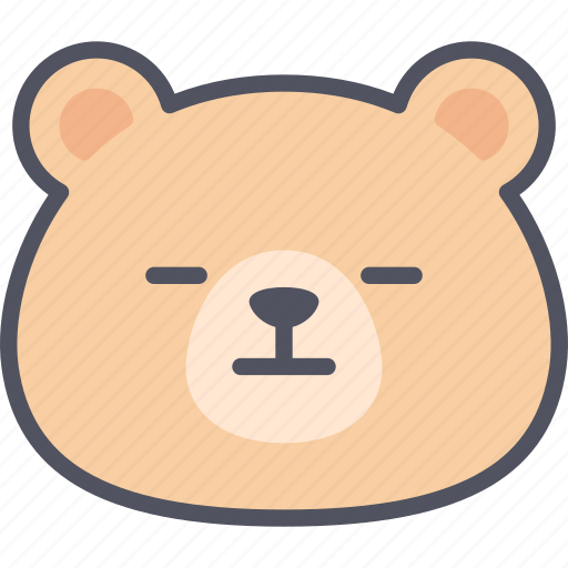 Neutral, teddy, bear, emoji, emotion, expression, feeling icon - Download on Iconfinder