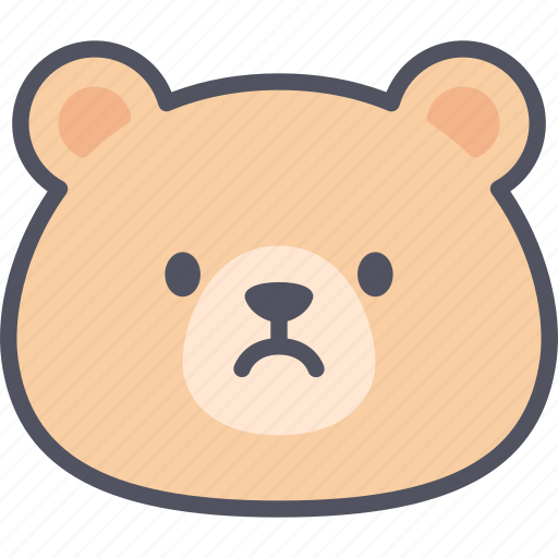 Sad, teddy, bear, emoji, emotion, expression, feeling icon - Download on Iconfinder