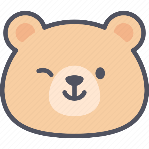 Smile, teddy, bear, emoticon, emoji, emotion, expression icon - Download on Iconfinder