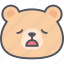 tired, teddy, bear, emoticon, emoji, emotion, expression 