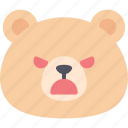 angry, teddy, bear, emoji, emotion, expression, feeling