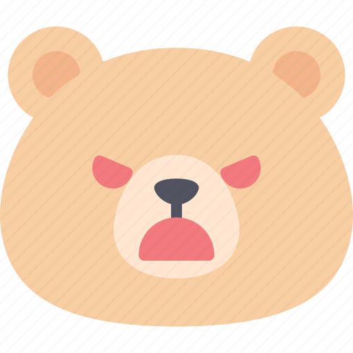 Angry, teddy, bear, emoji, emotion, expression, feeling icon - Download on Iconfinder