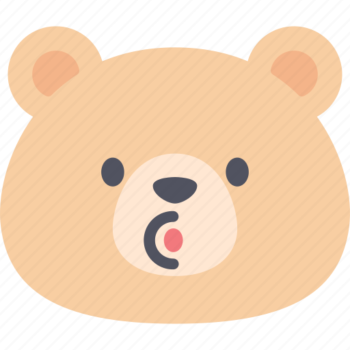 Blowing, teddy, bear, emoji, emotion, expression, feeling icon - Download on Iconfinder