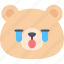 cry, teddy, bear, emoji, emotion, expression, feeling 