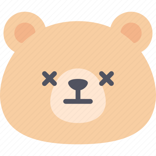 Dead, teddy, bear, emoji, emotion, expression, feeling icon - Download on Iconfinder
