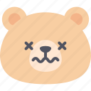 dead, teddy, bear, emoji, emotion, expression, feeling 