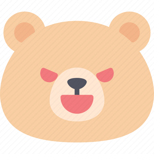 Evil, teddy, bear, emoji, emotion, expression, feeling icon - Download on Iconfinder