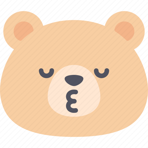 Kiss, teddy, bear, emoticon, emoji, emotion, expression icon - Download on Iconfinder
