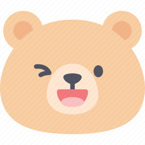 Laughing, teddy, bear, emoji, emotion, expression, feeling icon - Download on Iconfinder