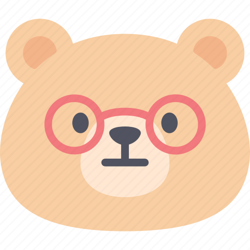 Nerd, teddy, bear, emoji, emotion, expression, feeling icon - Download on Iconfinder