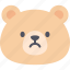 sad, teddy, bear, emoticon, emoji, emotion, expression 