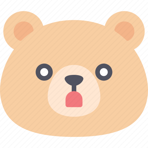 Shocked, teddy, bear, emoji, emotion, expression, feeling icon - Download on Iconfinder