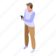 teen, phone, chat, problems, isometric 