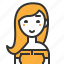 avatar, face, girl, person, profile, smiley, woman 