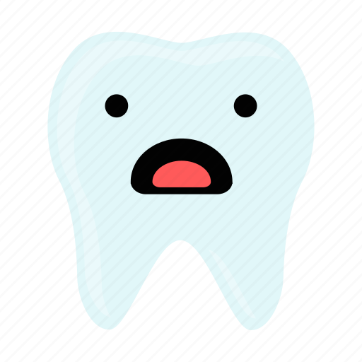 Dental, dentist, emoji, hygiene, shocked, teeth, tooth icon - Download on Iconfinder