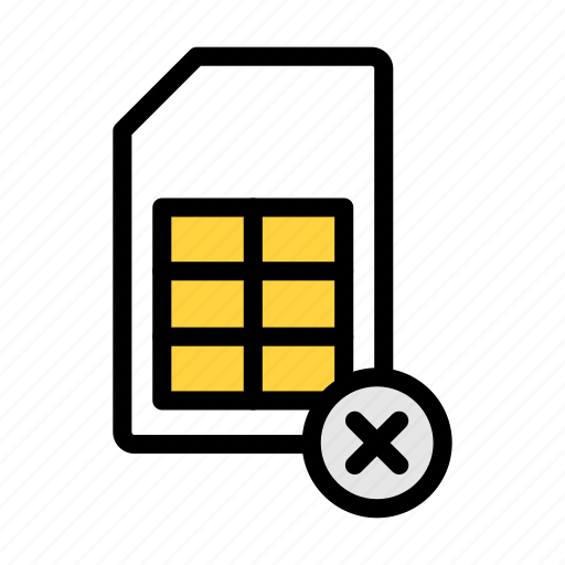 Sim, block, chip, phone, cancel icon - Download on Iconfinder