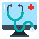 stethoscope, telemedicine, consulting, doctor, online, computer
