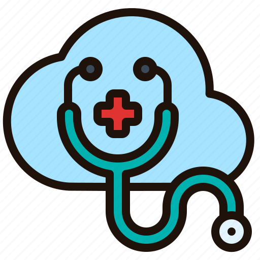 Cloud, telemedicine, stethoscope, computing, information, healthcare icon - Download on Iconfinder