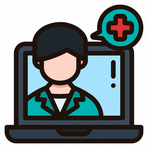 Telemedicine, doctor, laptop, medical, assistance, notebook, communications icon - Download on Iconfinder